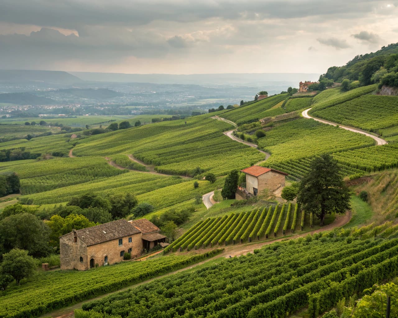 Rhône vineyard landscape