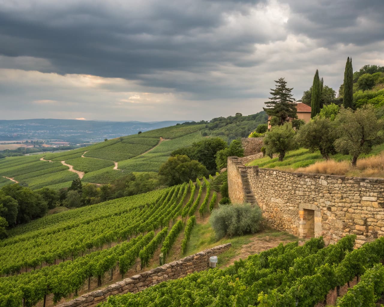 Rhône vineyard landscape