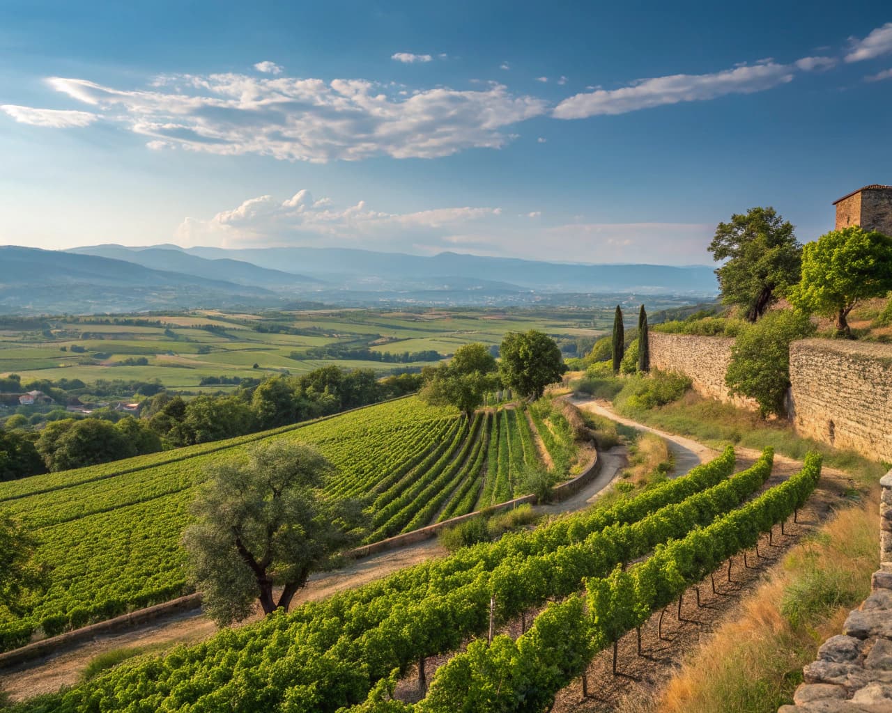 Rhône vineyard landscape