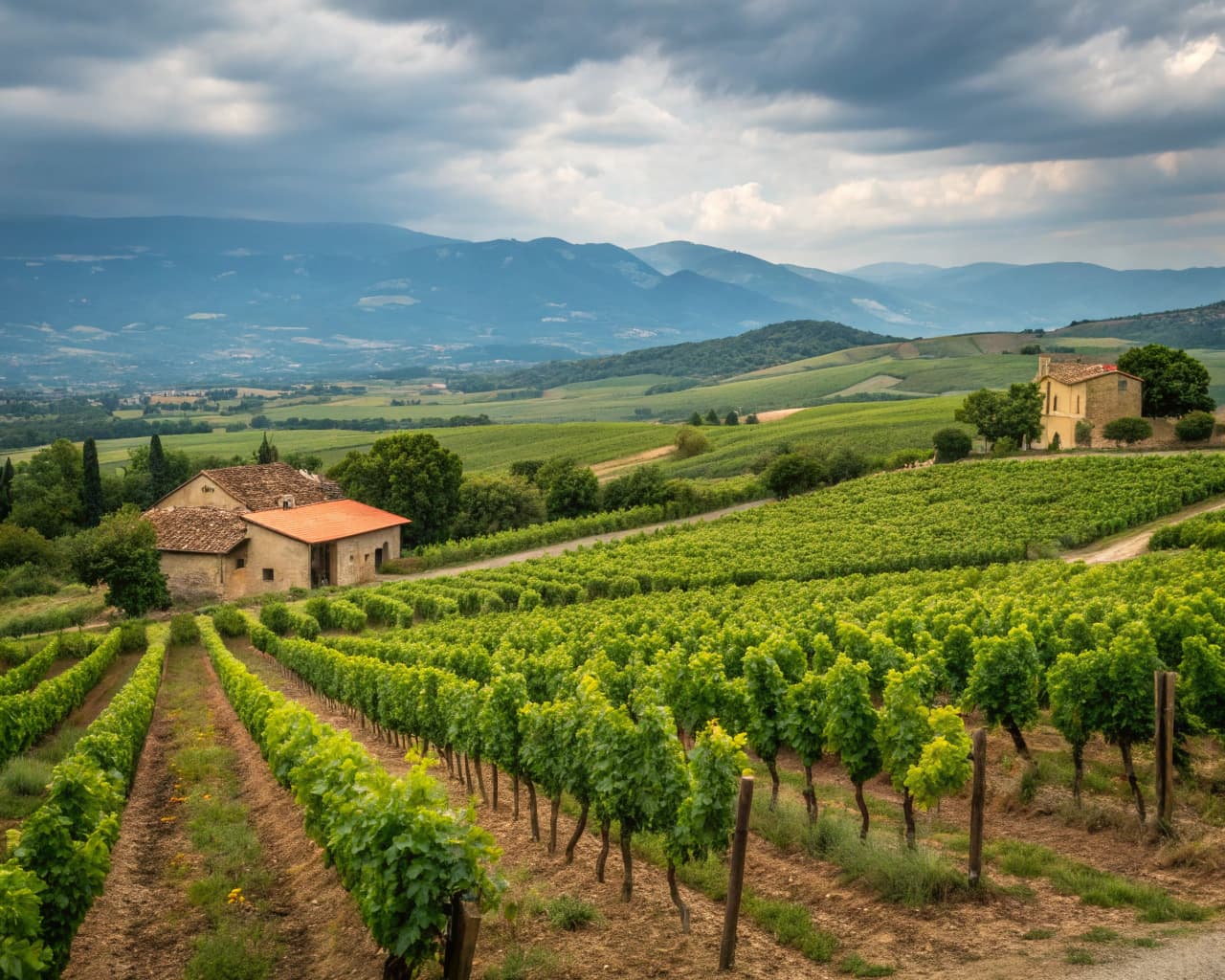 Rhône vineyard landscape