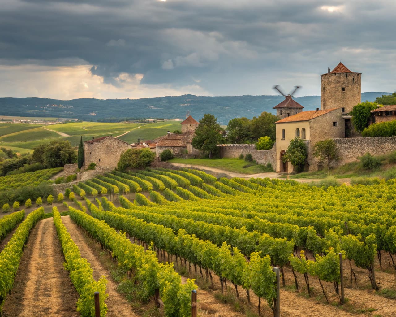 Rhône vineyard landscape