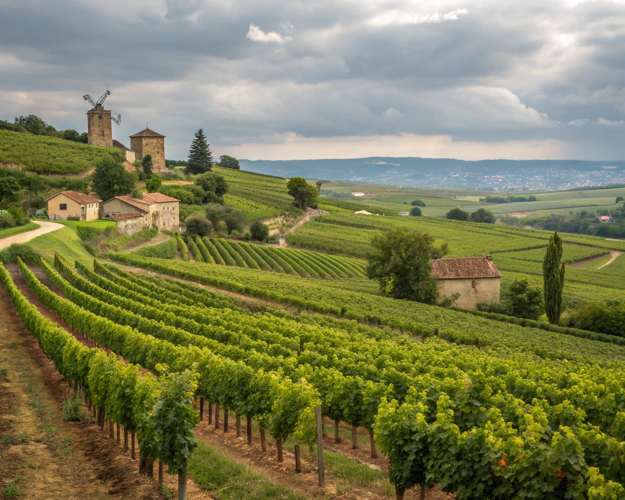 Rhône vineyard landscape