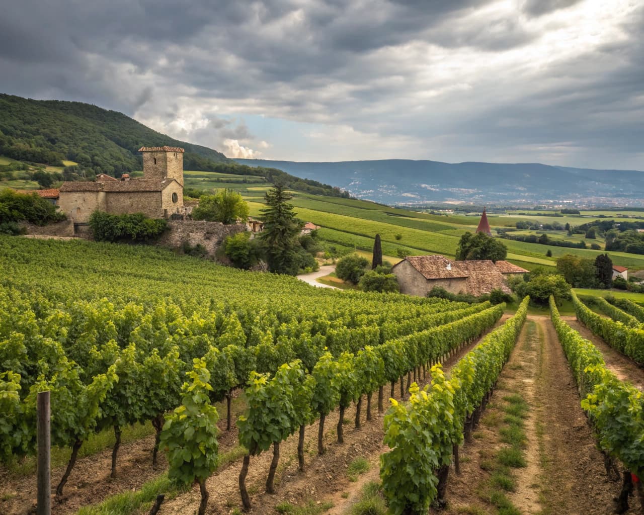 Rhône vineyard landscape