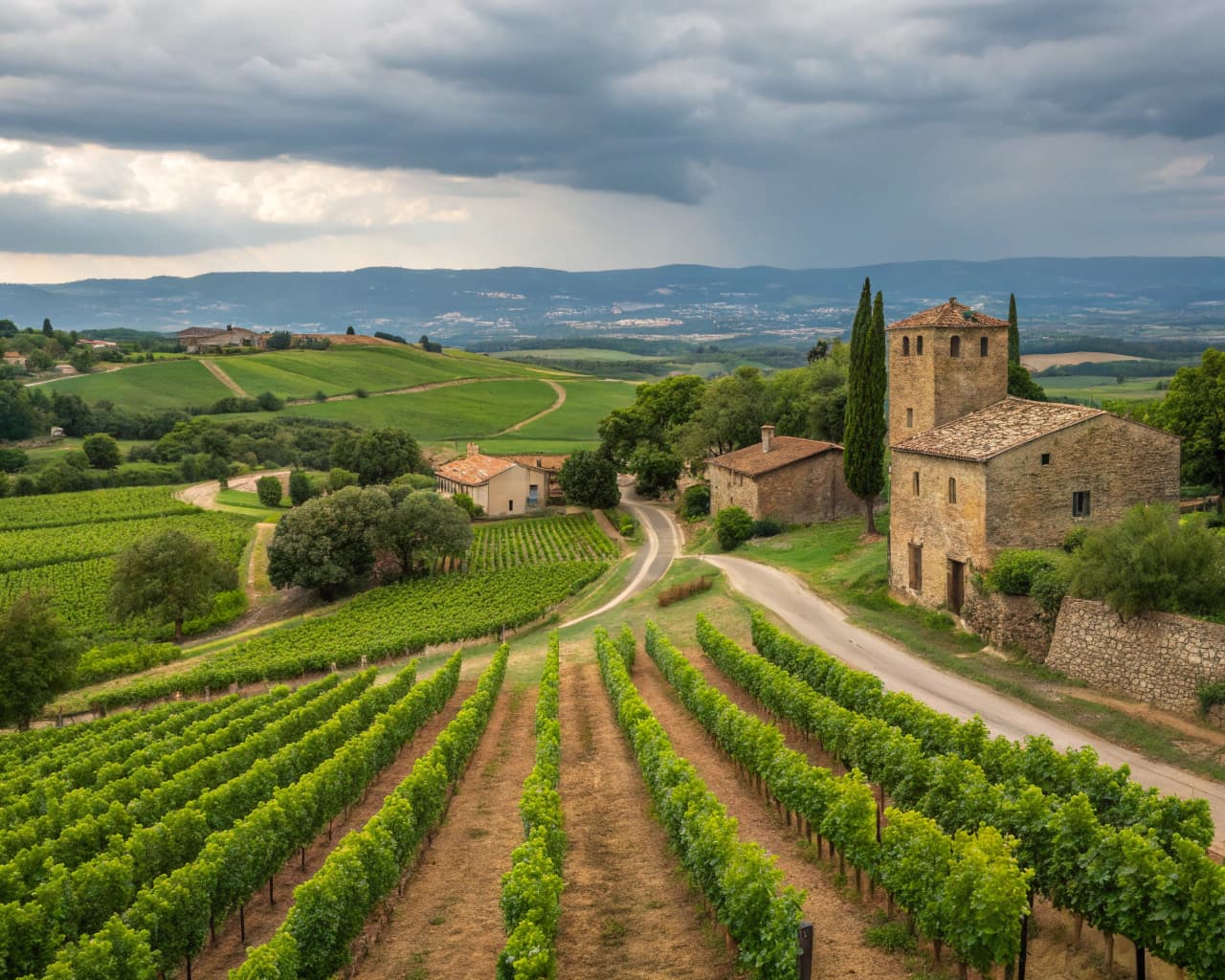 Rhône vineyard landscape