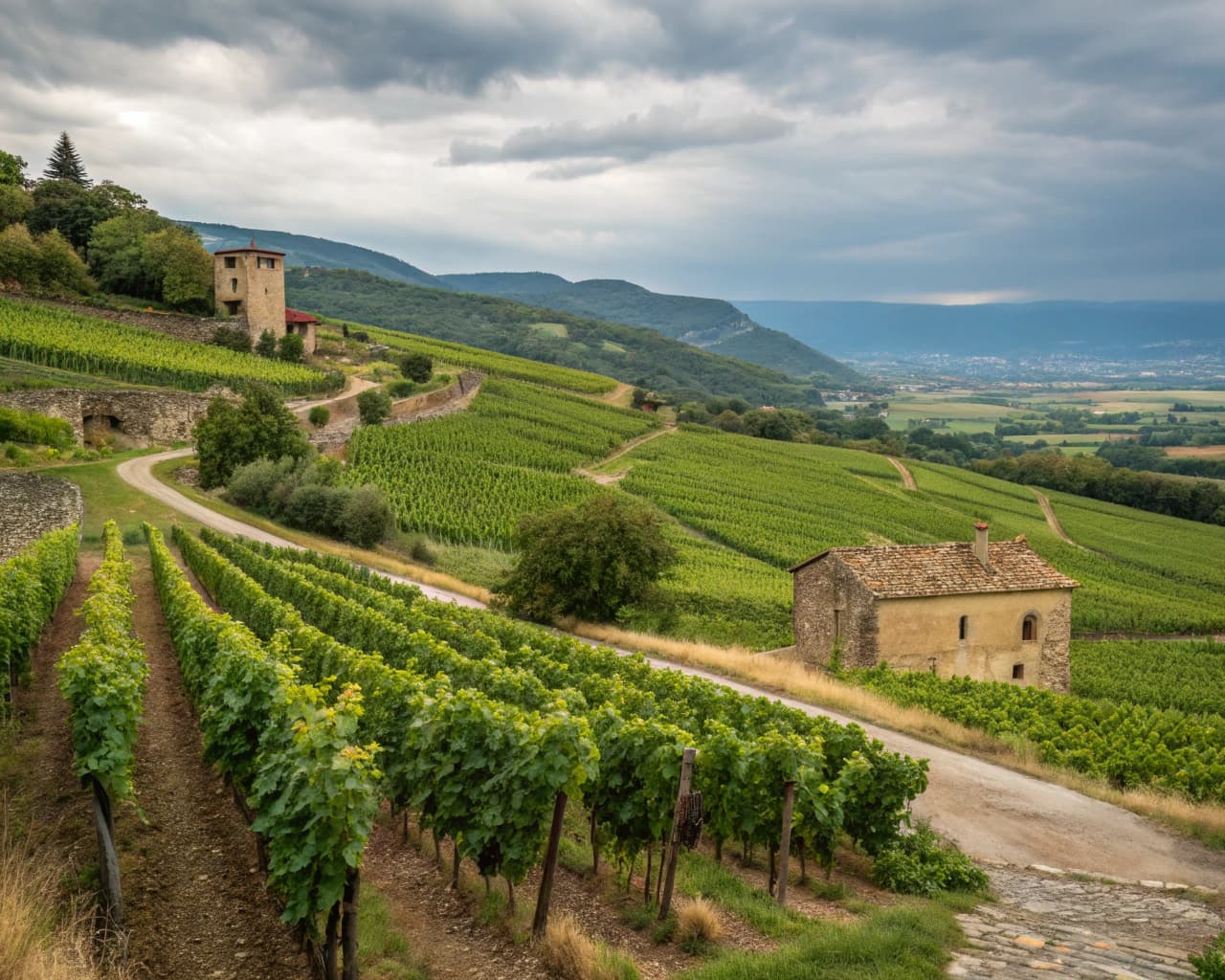 Rhône vineyard landscape