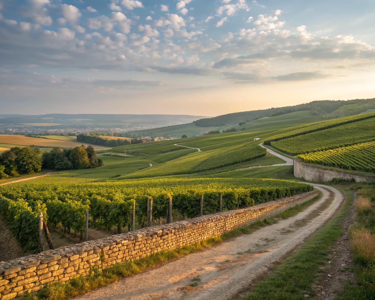 Champagne vineyard landscape