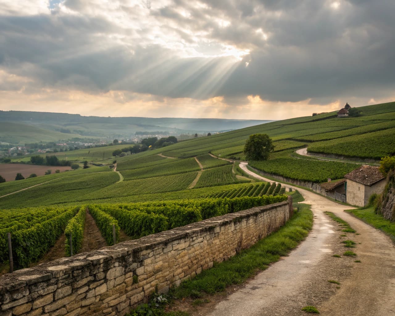 Champagne vineyard landscape