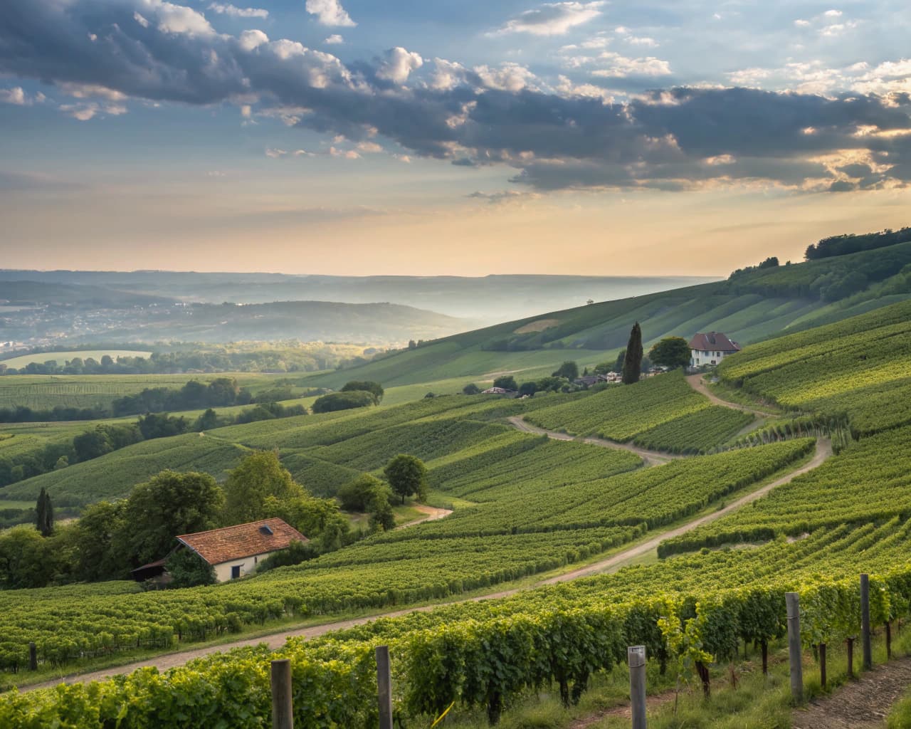 Champagne vineyard landscape