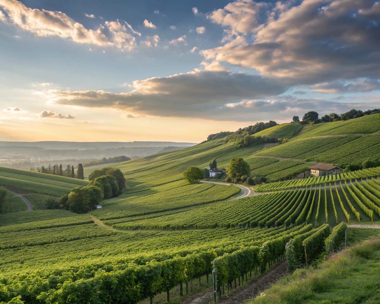 Champagne vineyard landscape