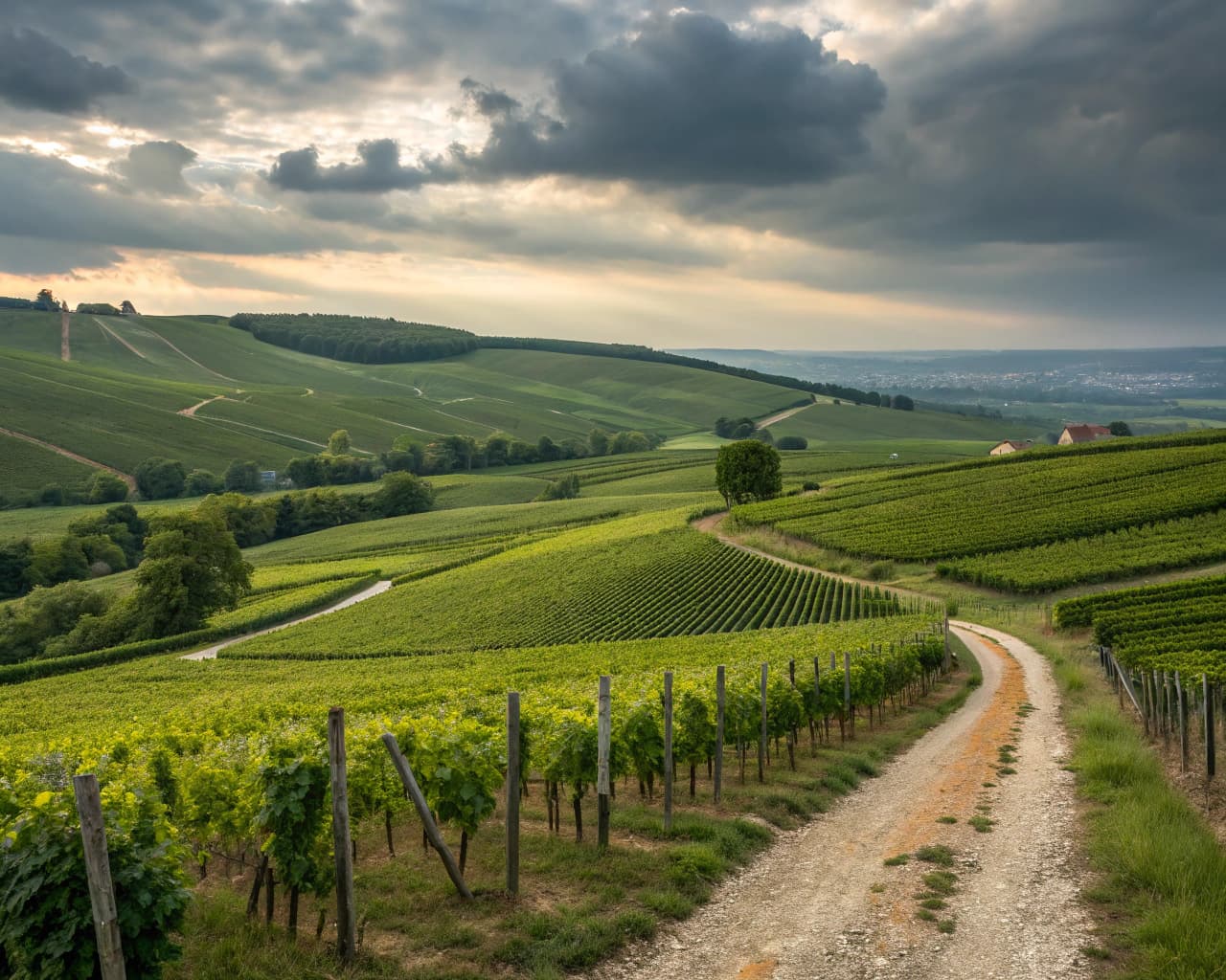 Champagne vineyard landscape