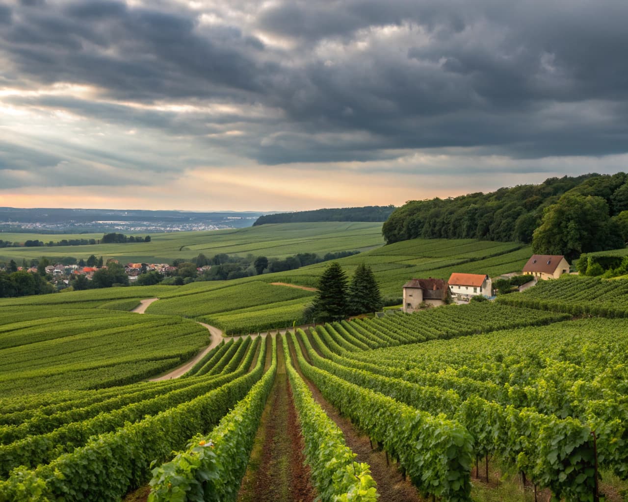 Champagne vineyard landscape