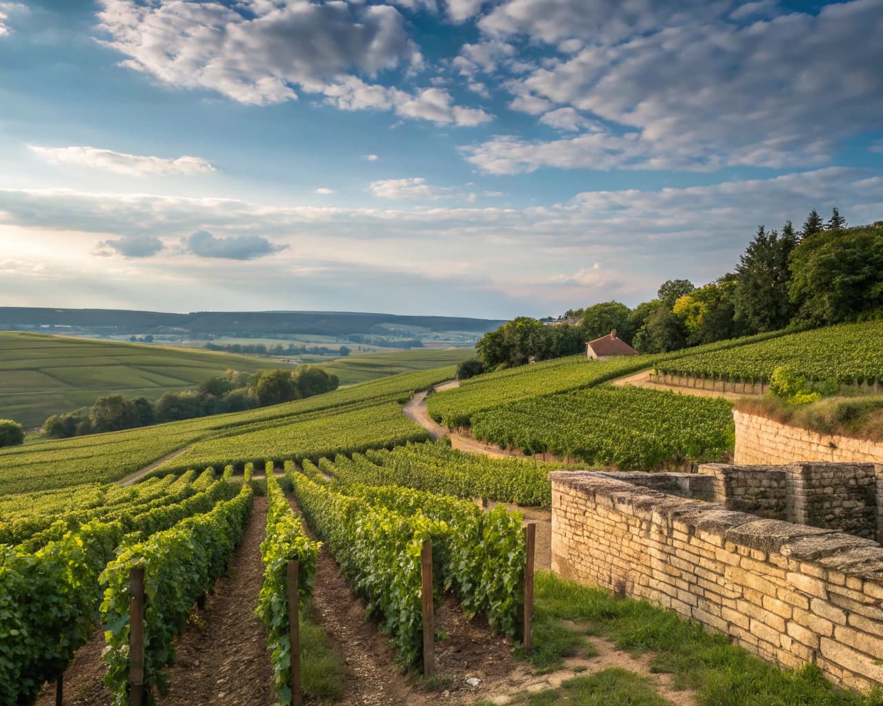 Champagne vineyard landscape