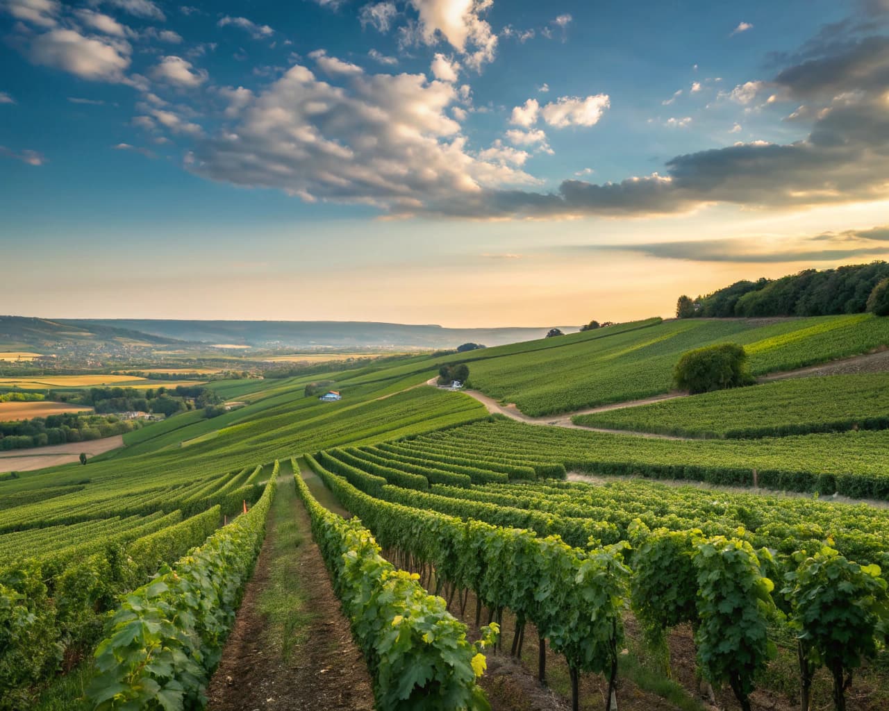 Champagne vineyard landscape