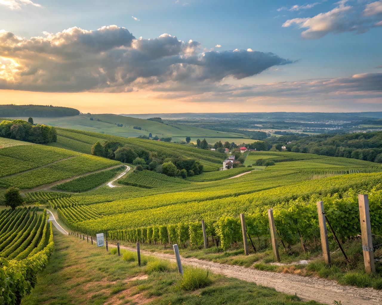 Champagne vineyard landscape