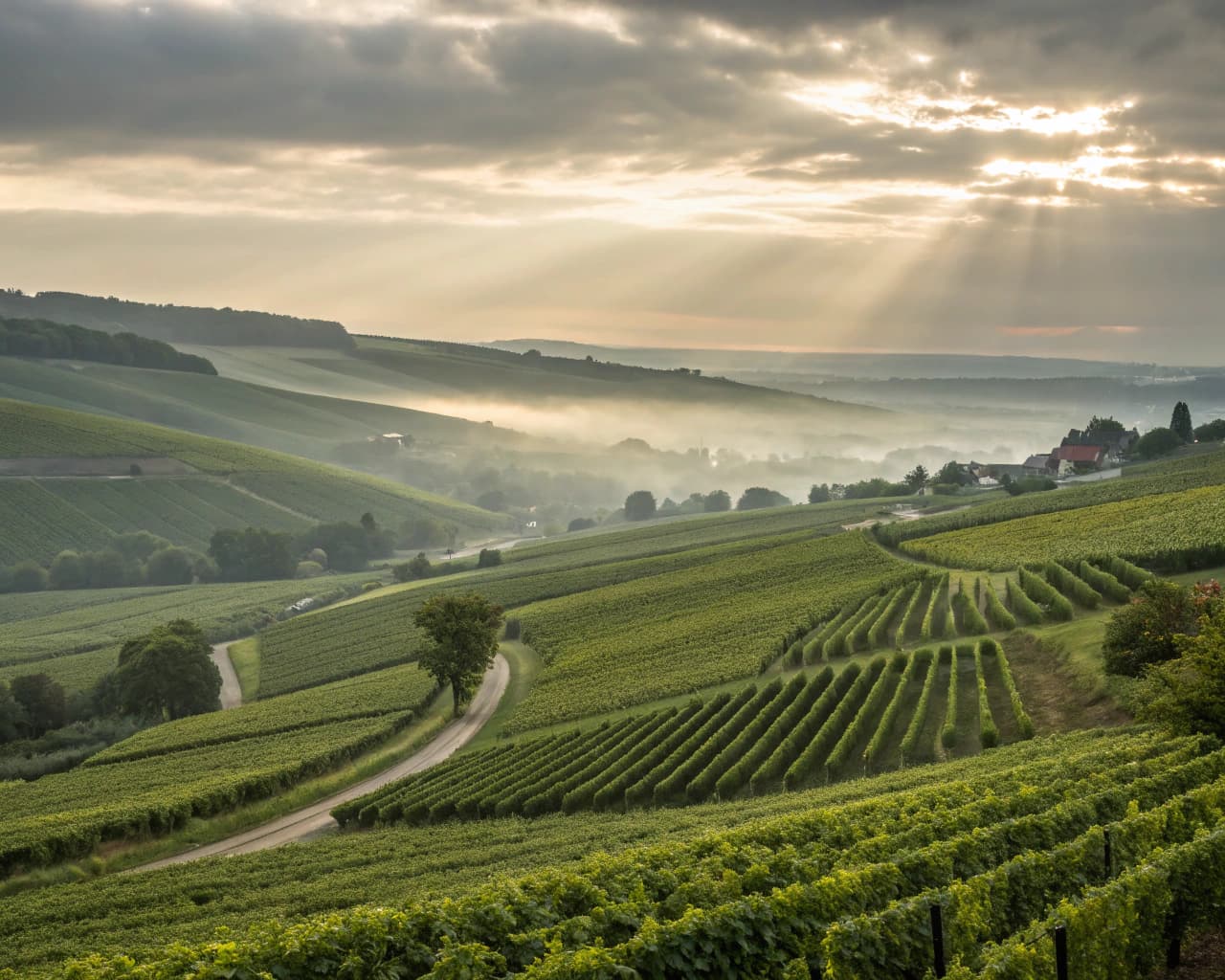 Champagne vineyard landscape