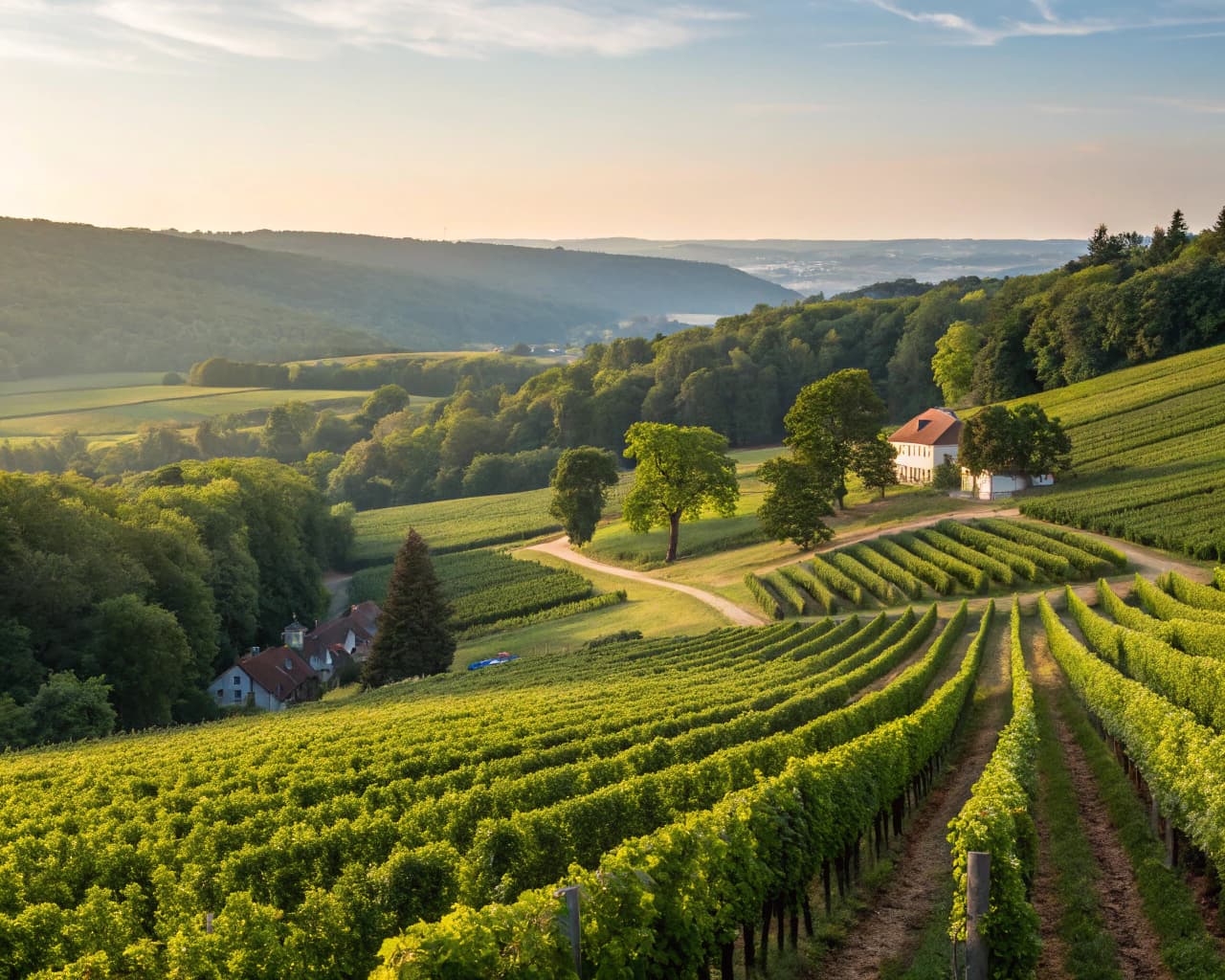 Champagne vineyard landscape