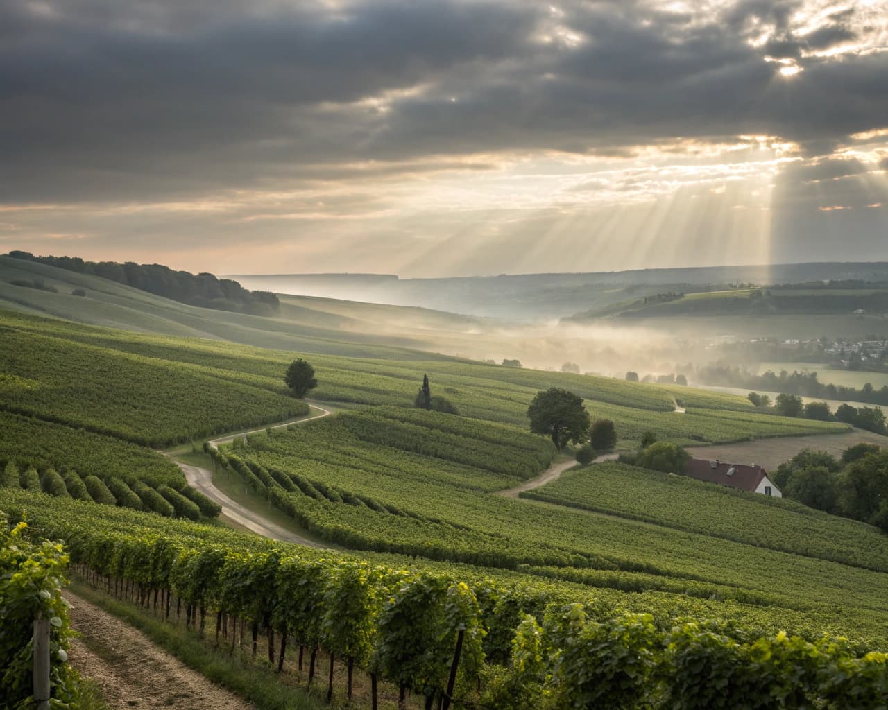 Champagne vineyard landscape