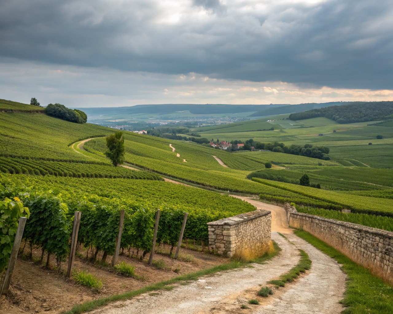 Champagne vineyard landscape