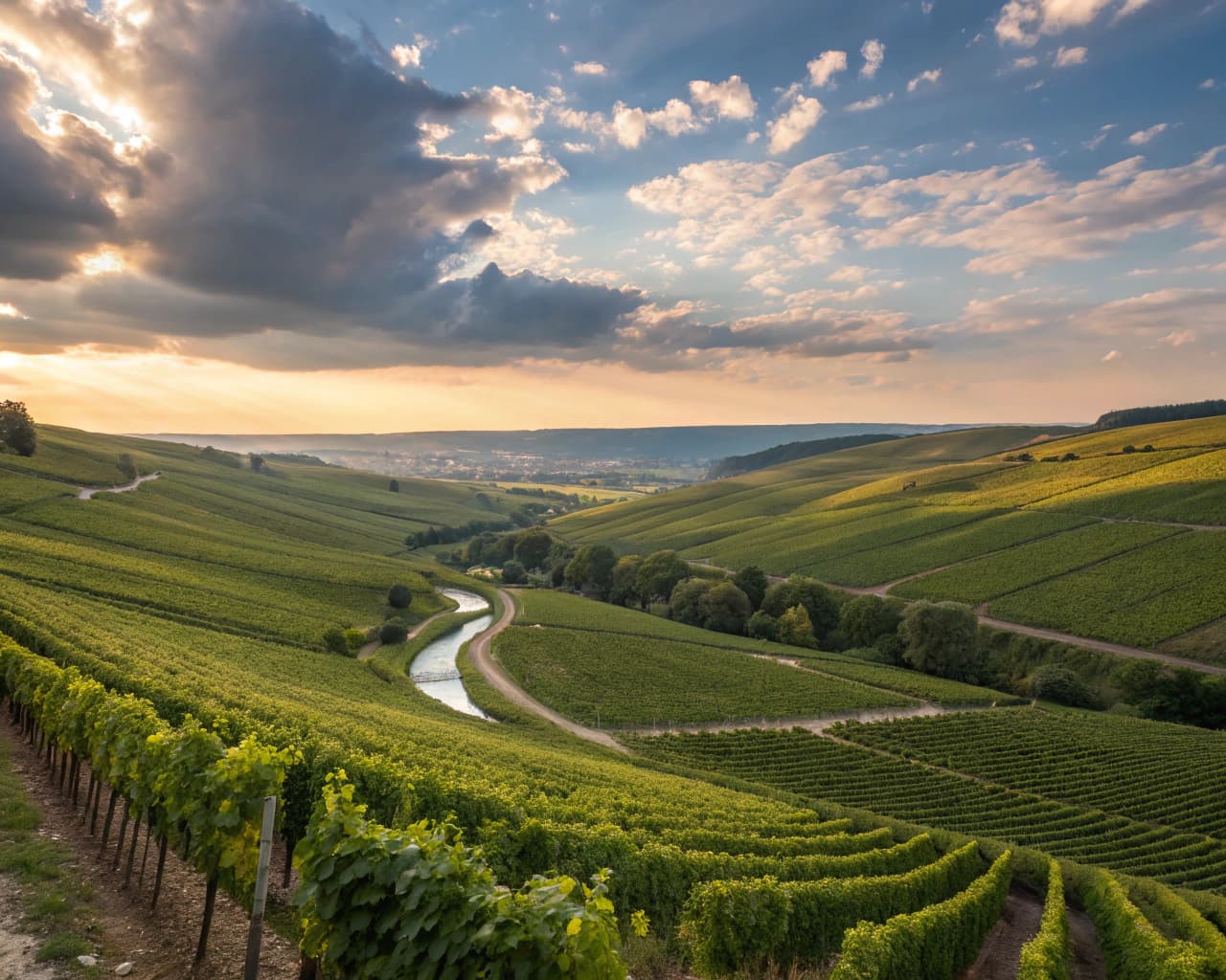 Champagne vineyard landscape