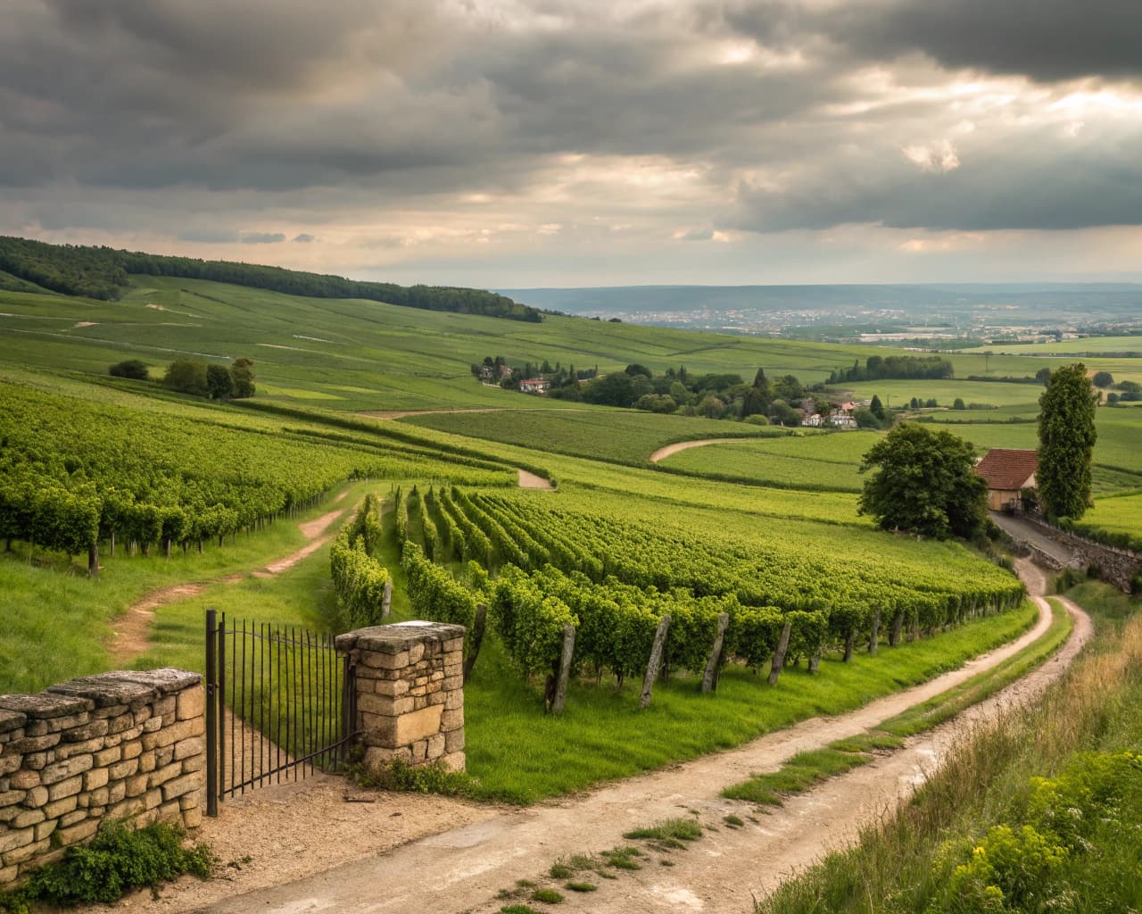 Champagne vineyard landscape