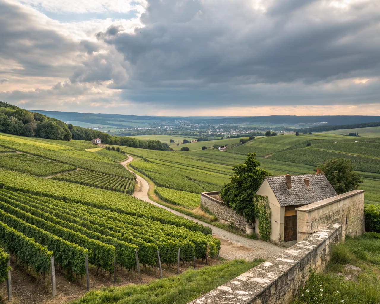 Champagne vineyard landscape