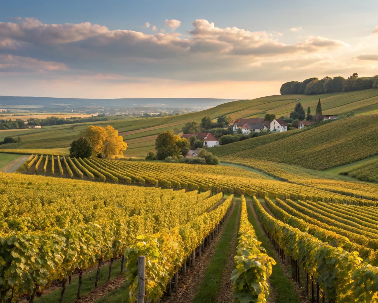 Champagne vineyard landscape