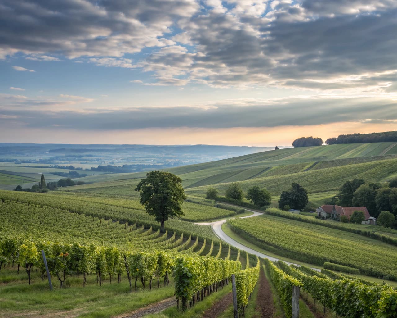 Champagne vineyard landscape