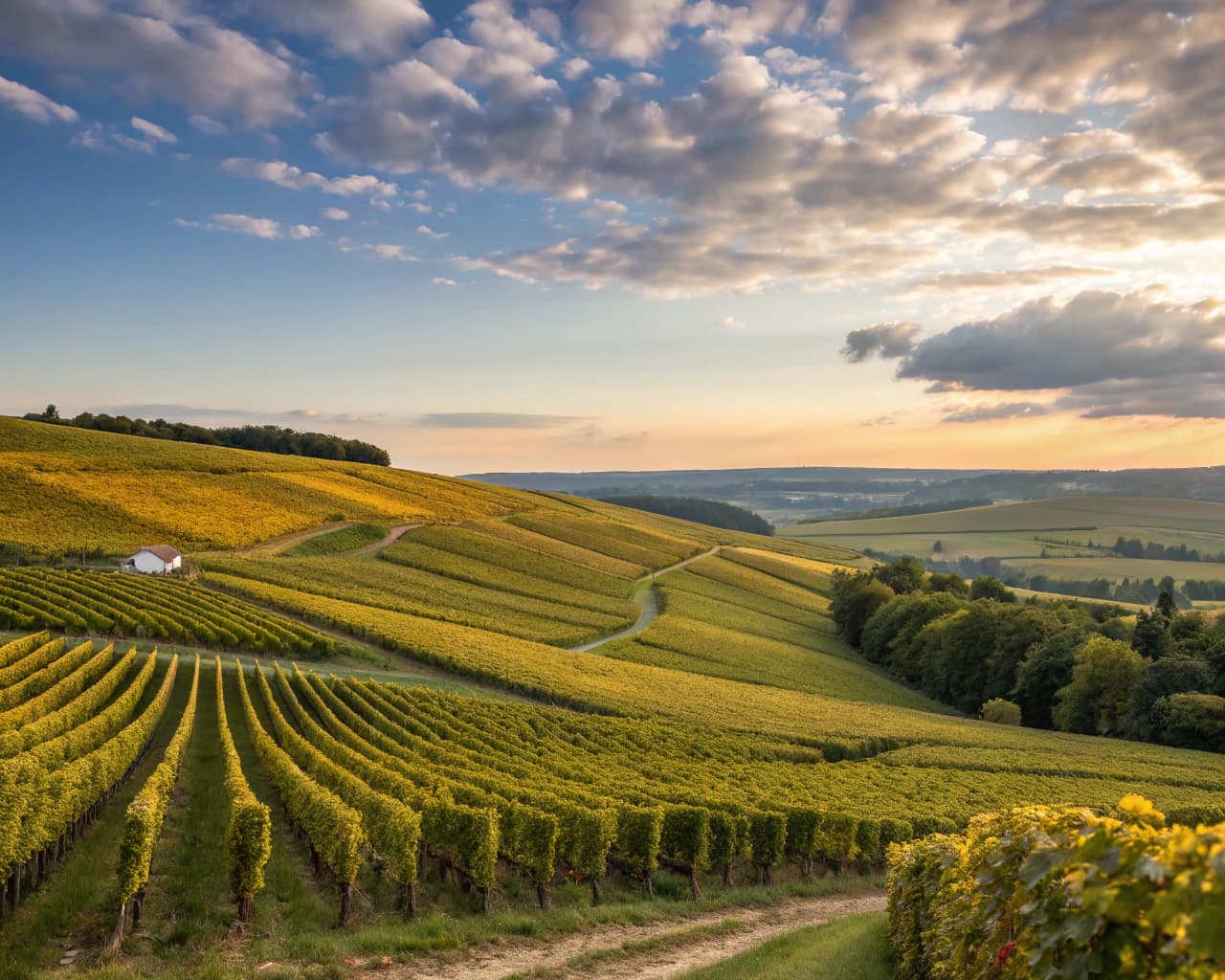 Champagne vineyard landscape