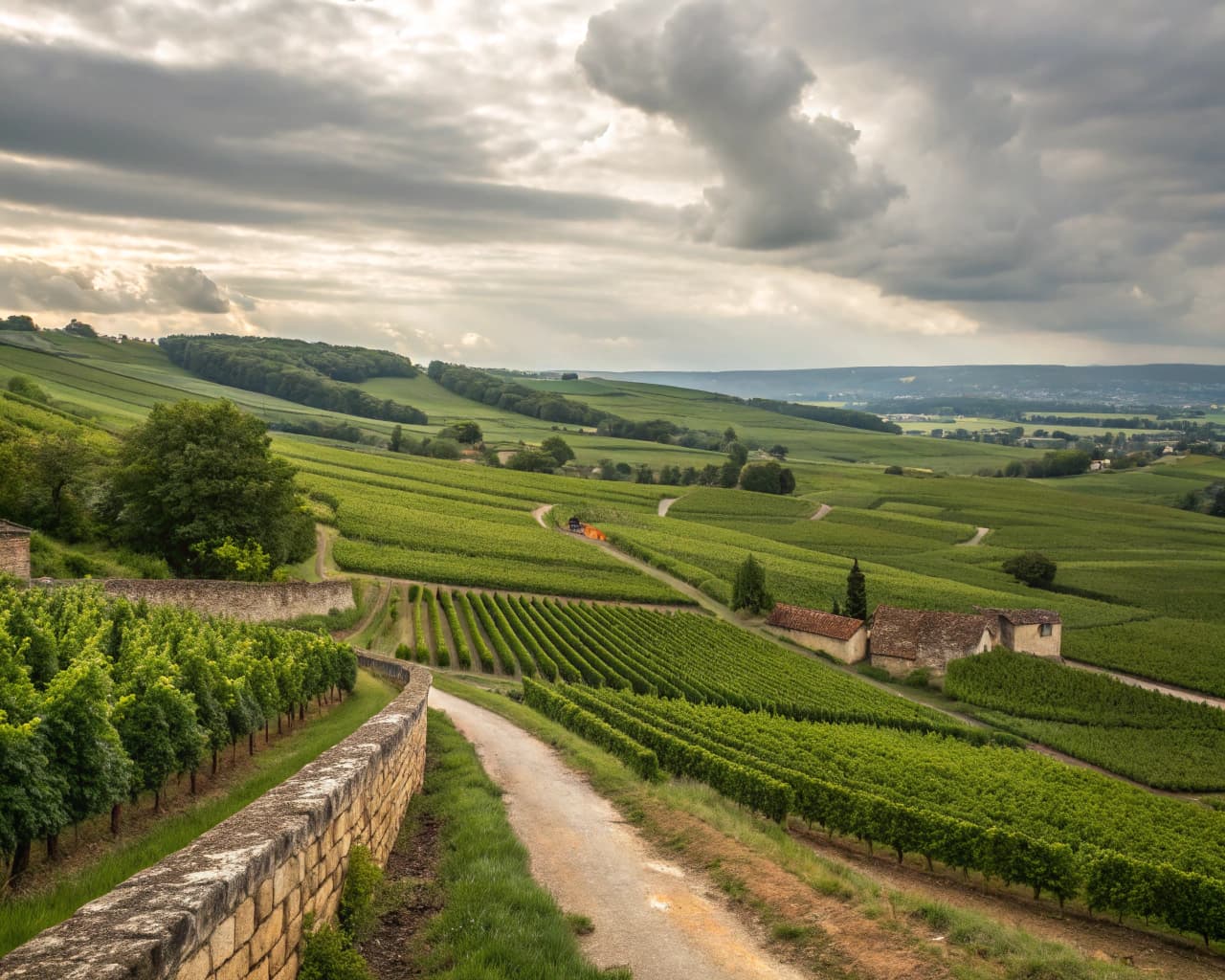 Champagne vineyard landscape