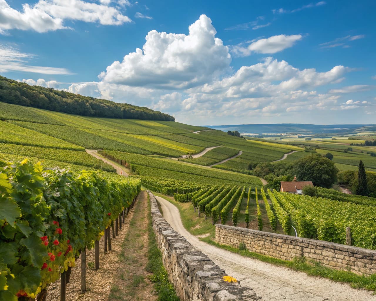 Champagne vineyard landscape