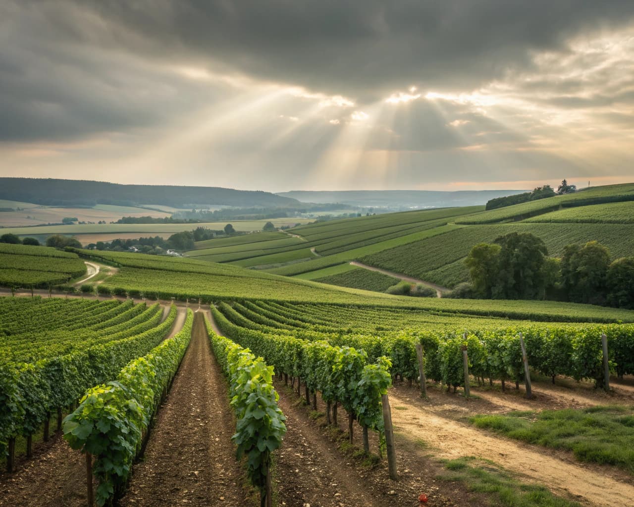 Champagne vineyard landscape