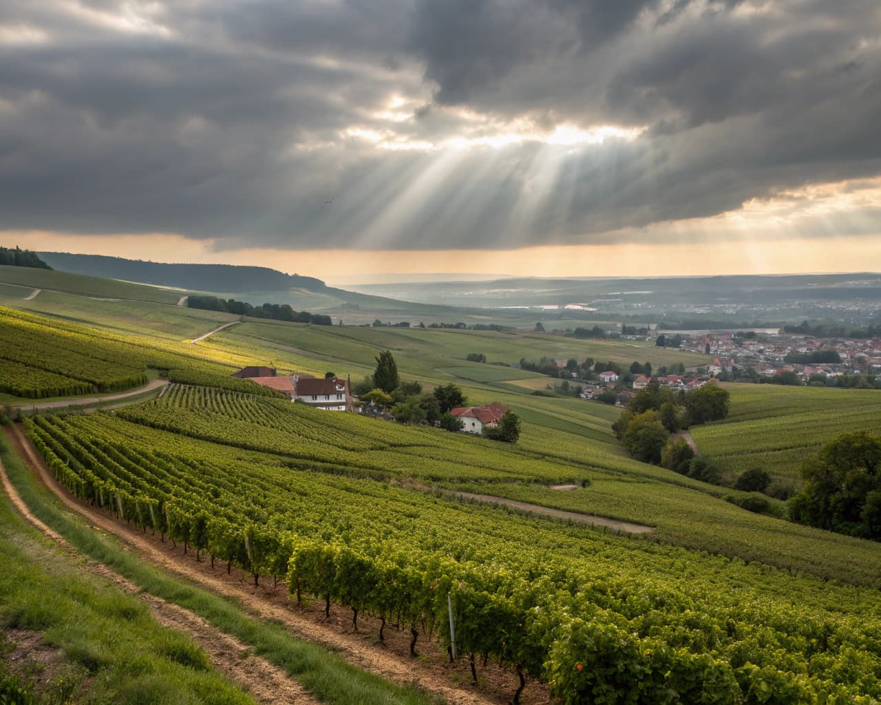 Champagne vineyard landscape