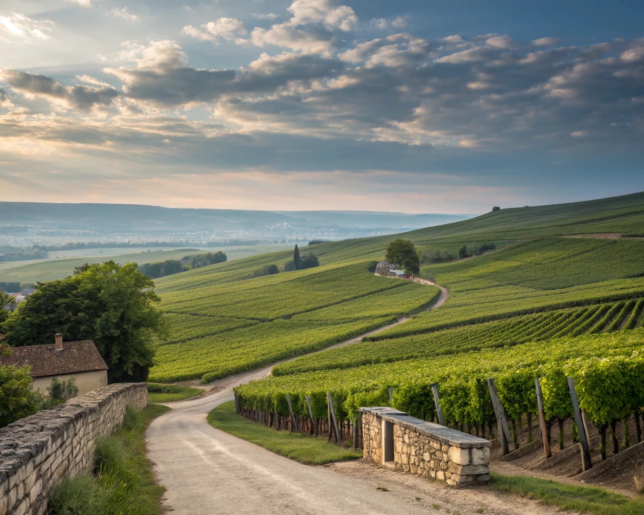 Champagne vineyard landscape