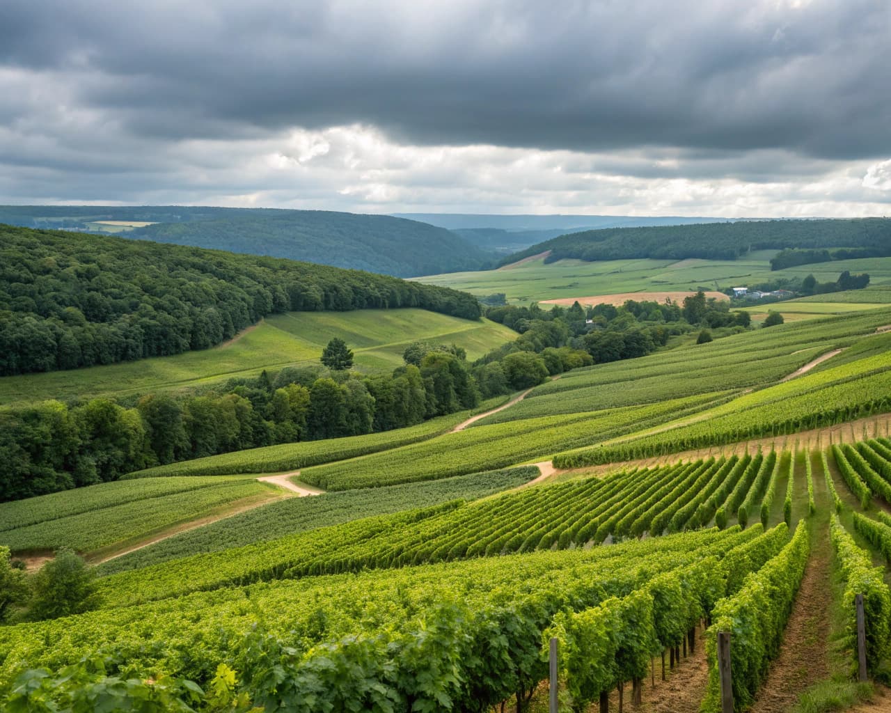 Champagne vineyard landscape