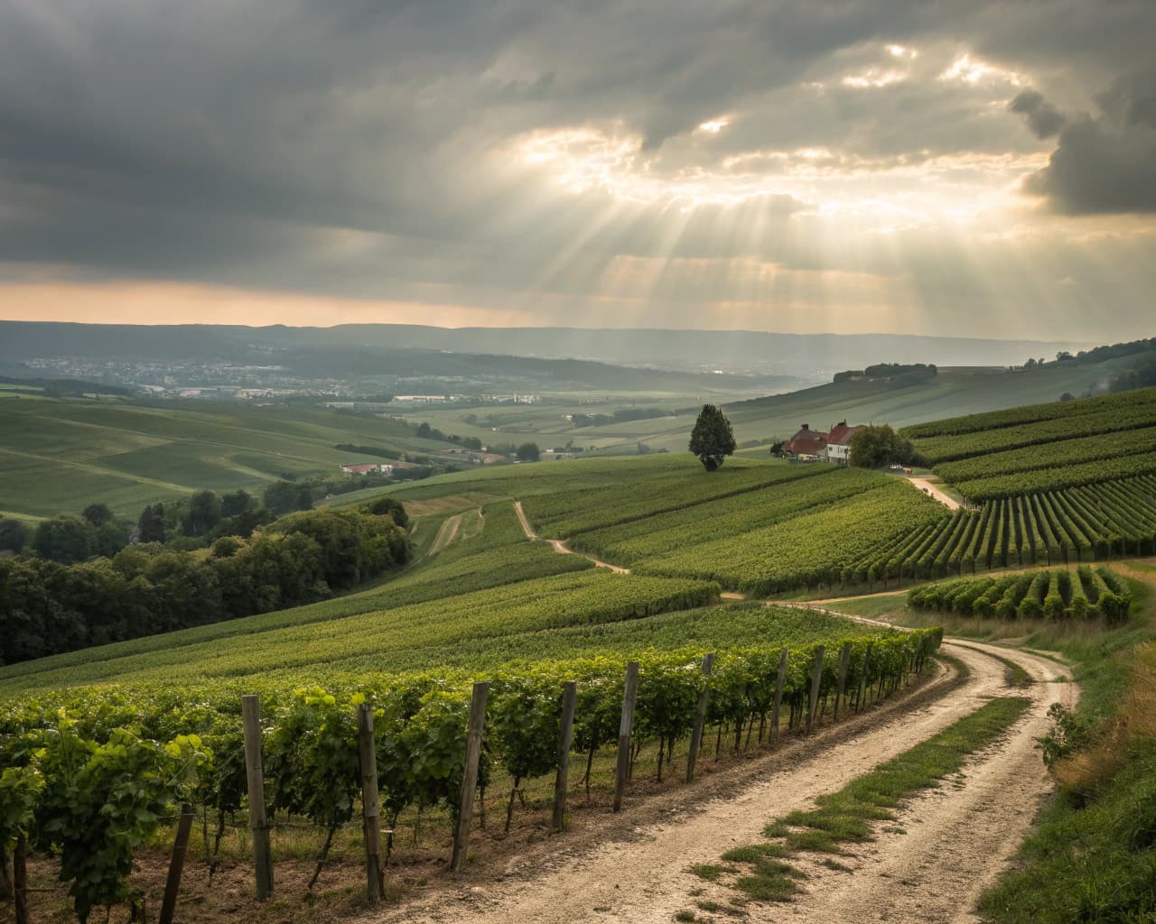 Champagne vineyard landscape