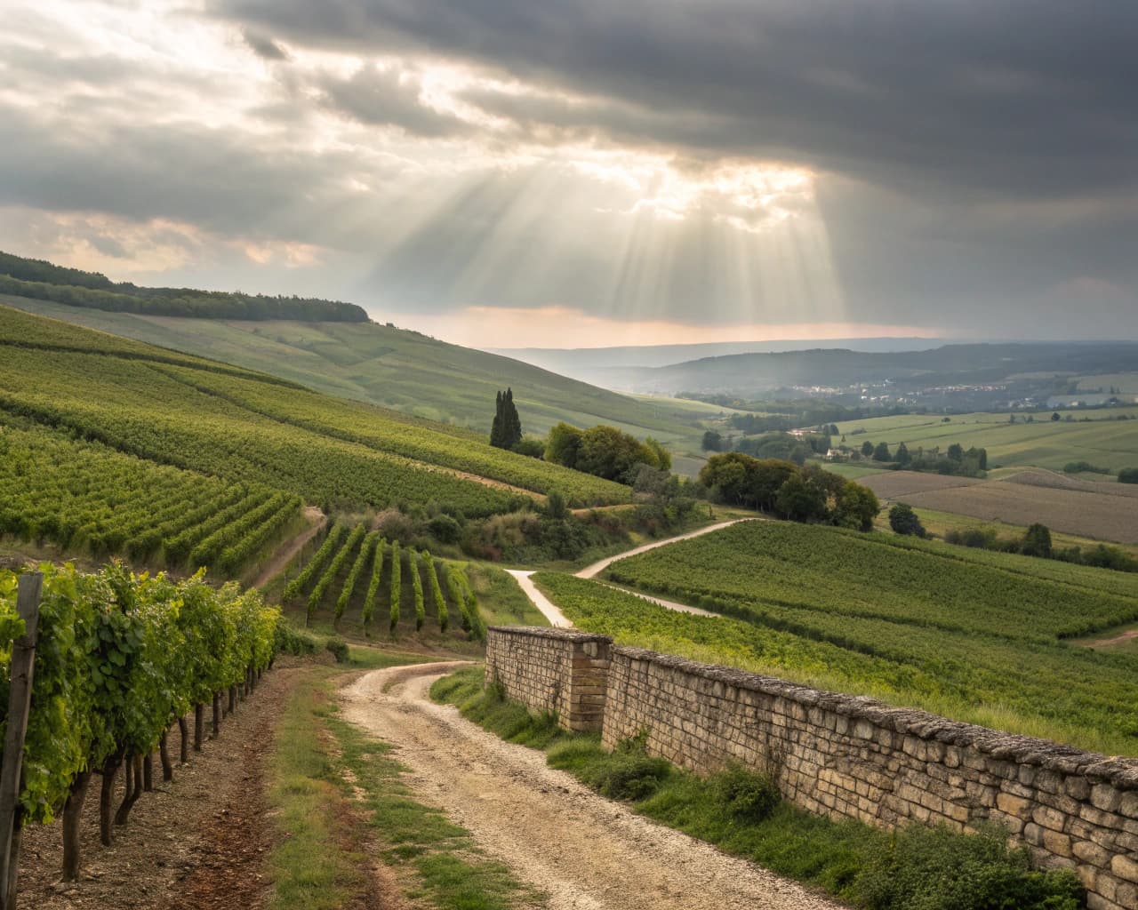 Champagne vineyard landscape