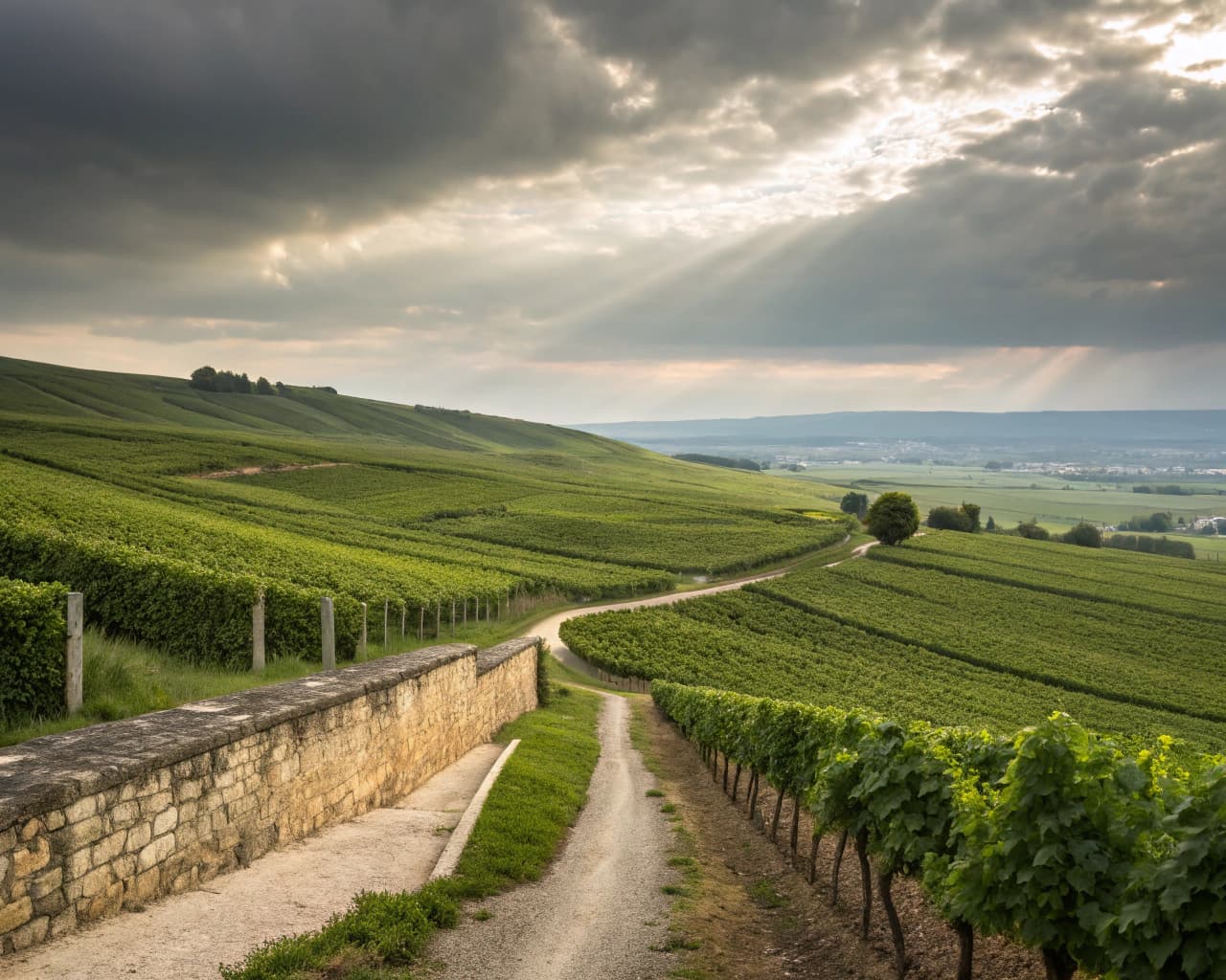 Champagne vineyard landscape