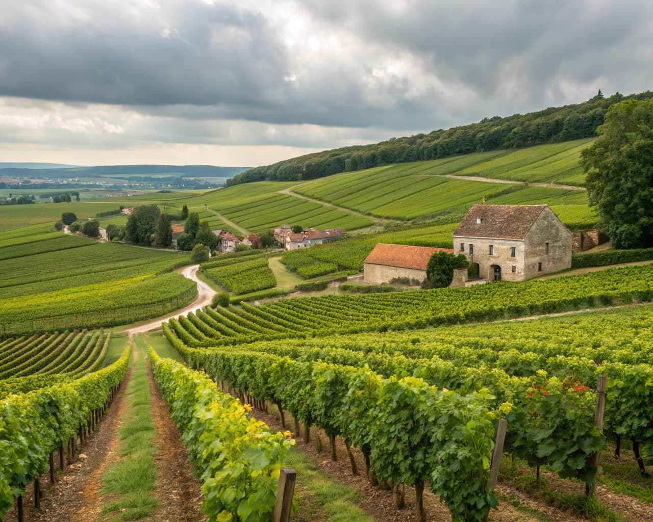 Champagne vineyard landscape