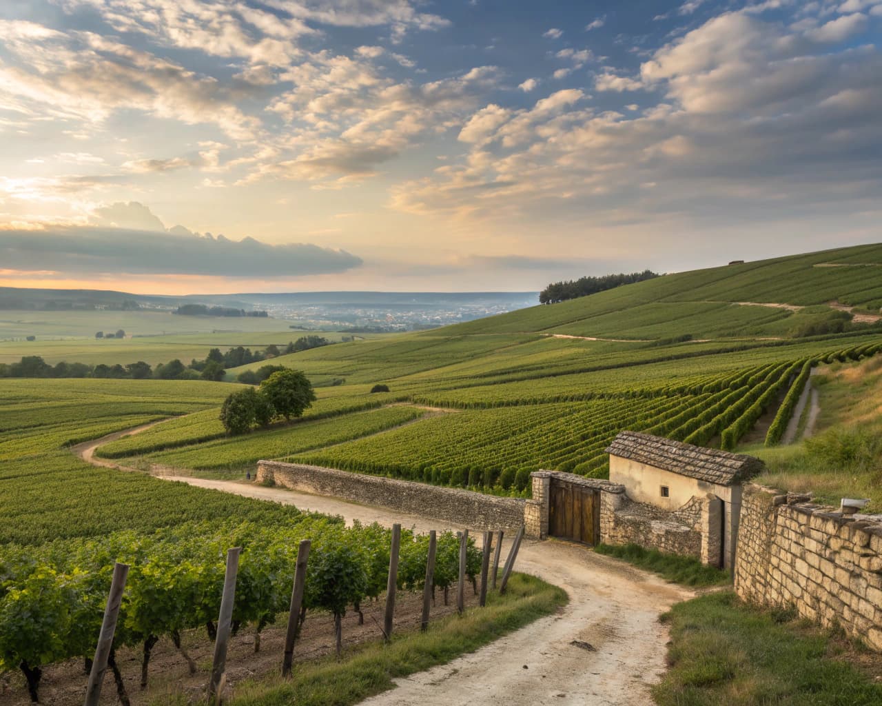 Champagne vineyard landscape