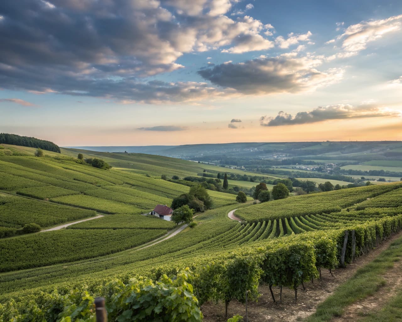 Champagne vineyard landscape