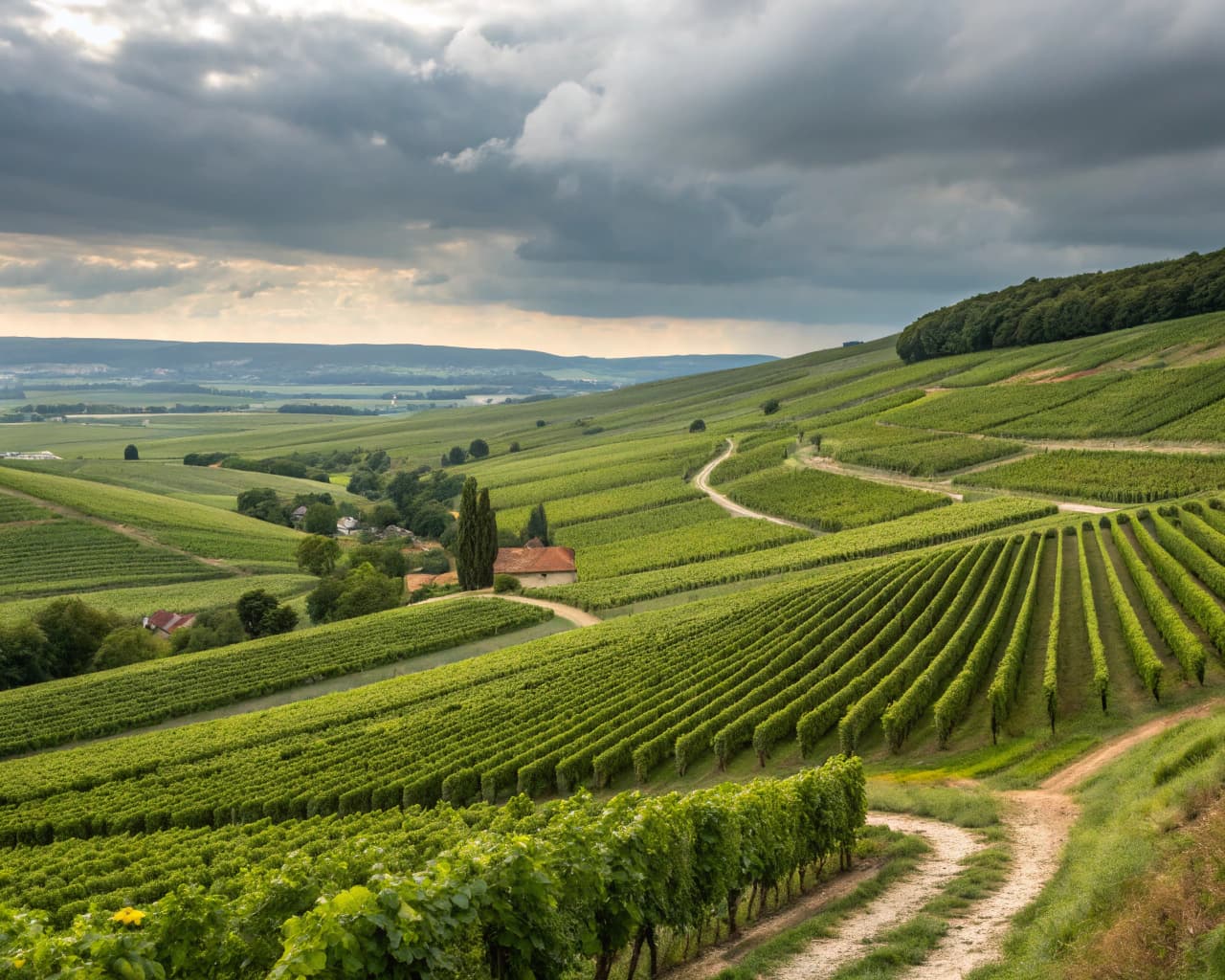 Champagne vineyard landscape