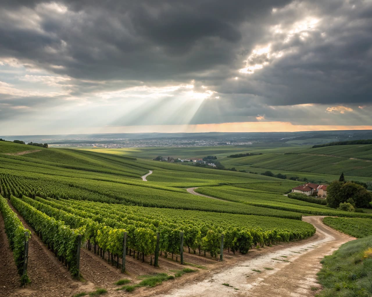 Champagne vineyard landscape