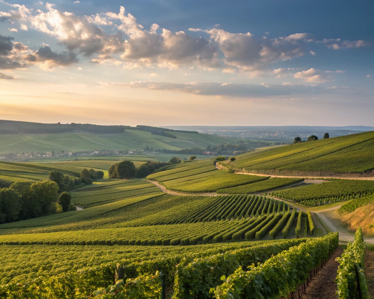 Champagne vineyard landscape