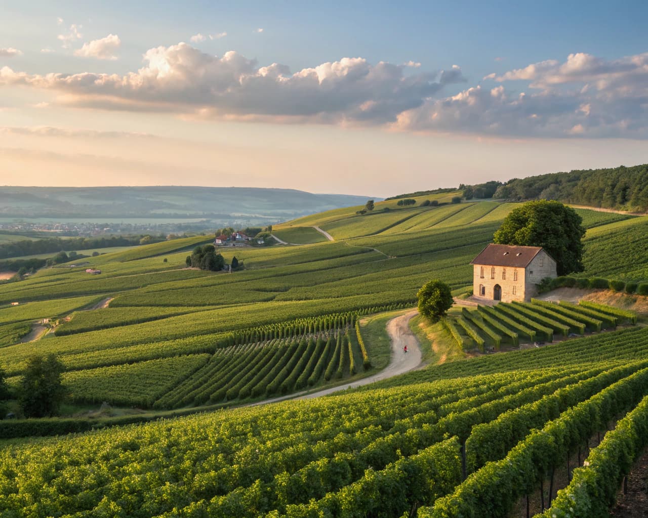 Champagne vineyard landscape