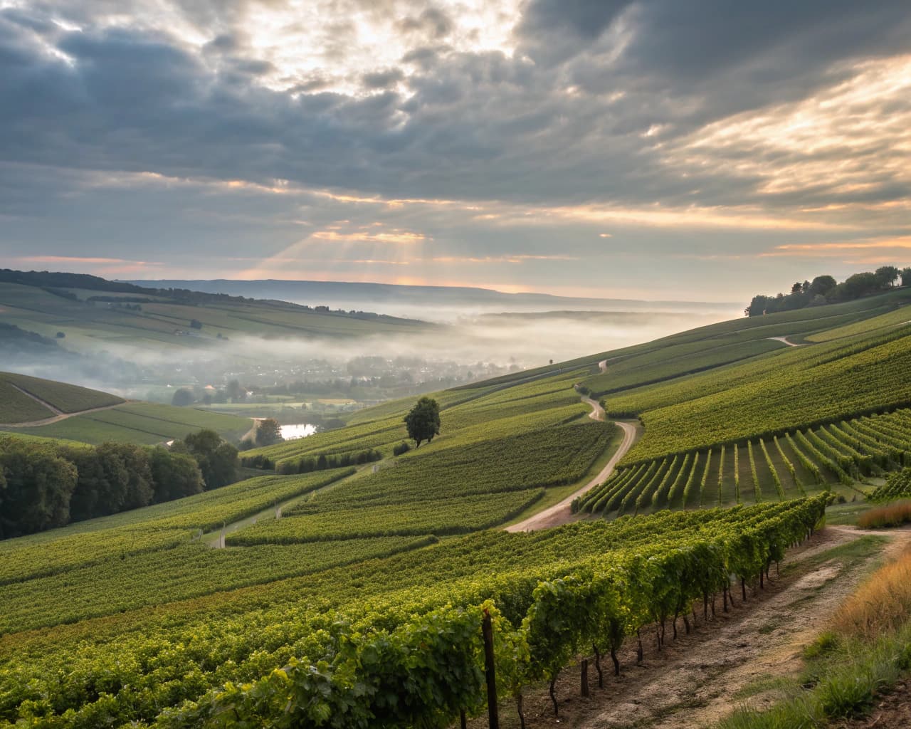 Champagne vineyard landscape