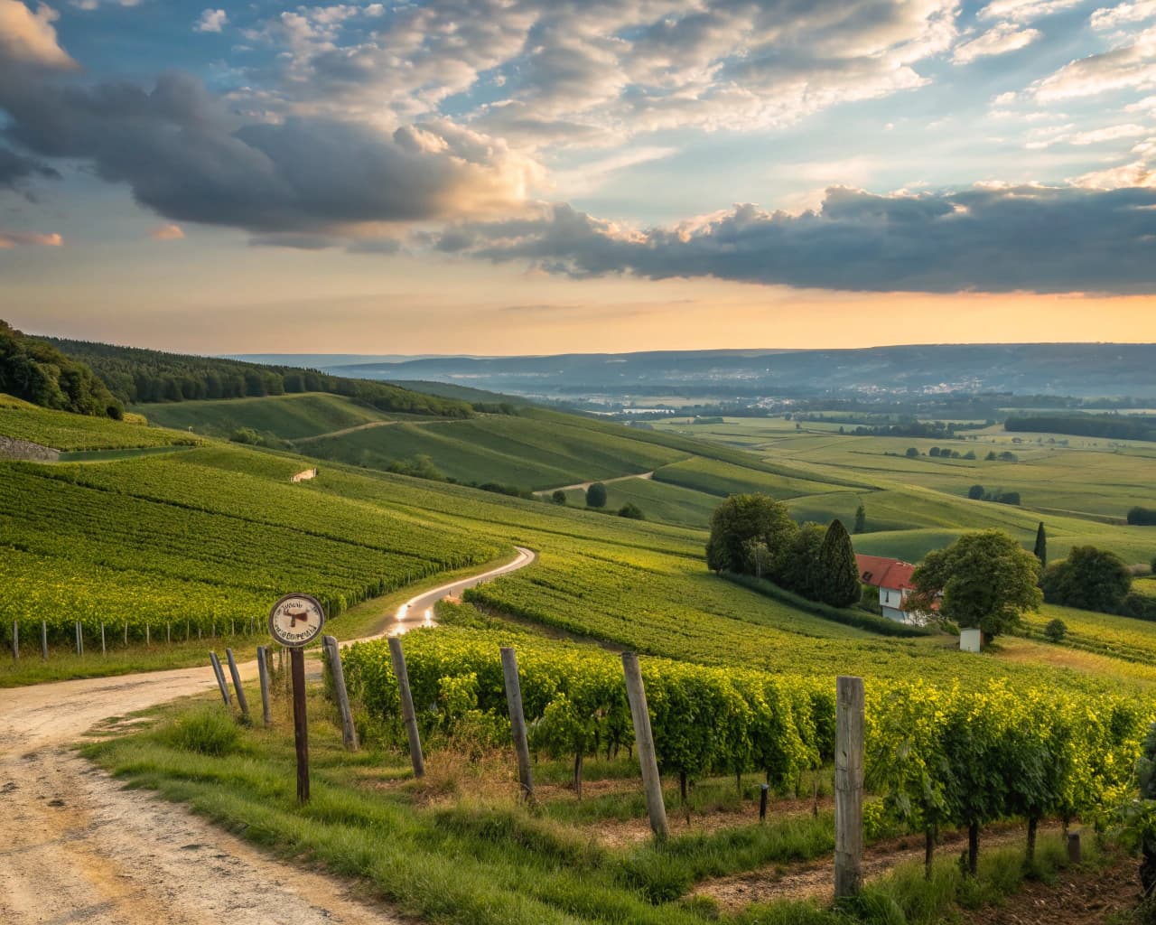 Champagne vineyard landscape