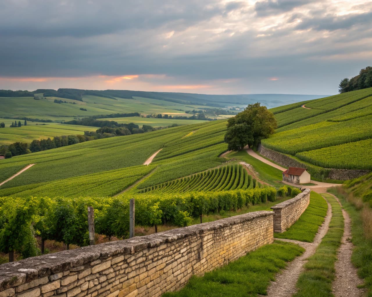 Champagne vineyard landscape