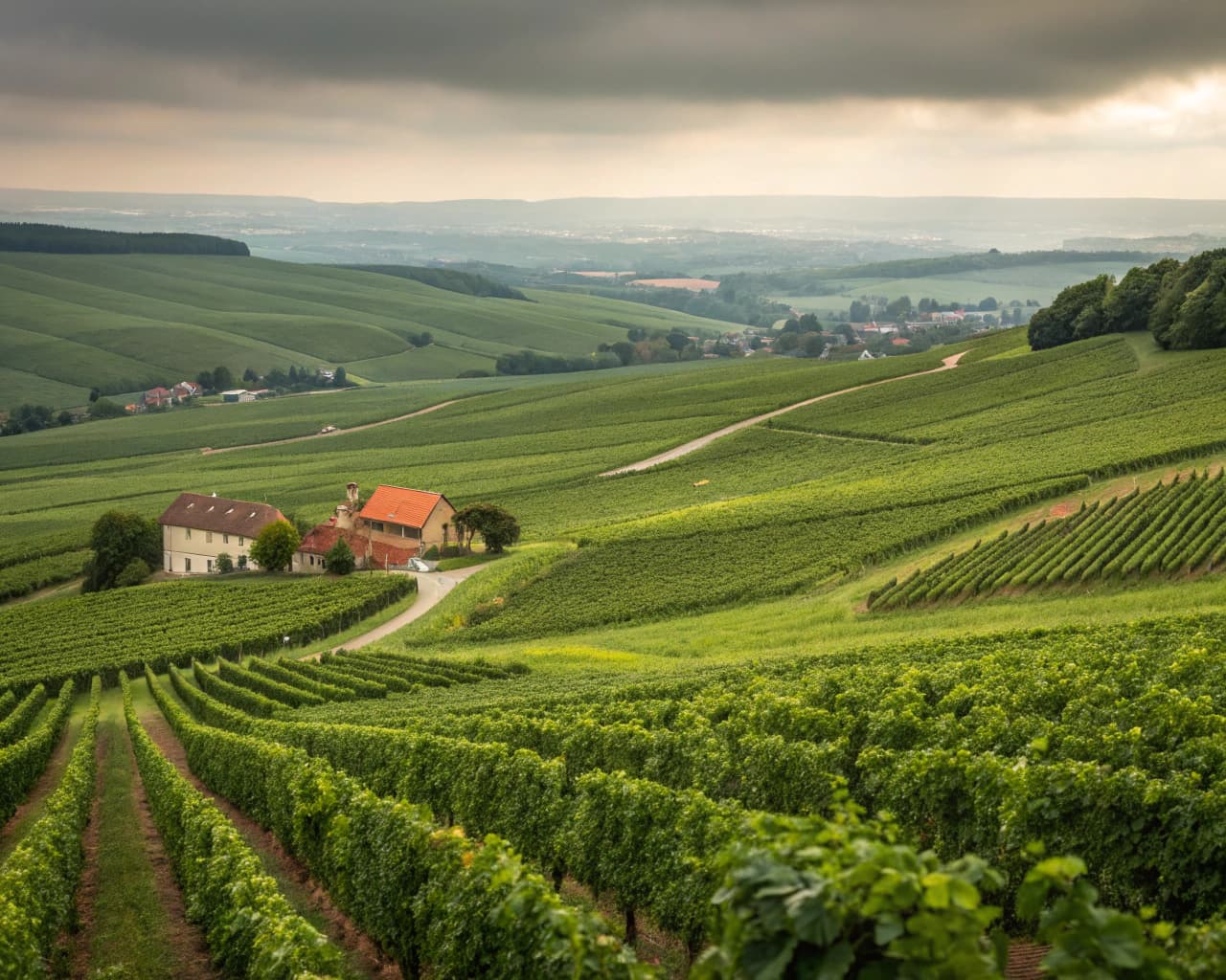 Champagne vineyard landscape