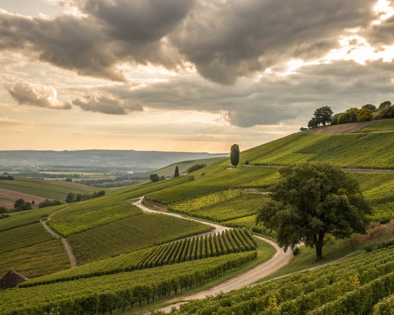 Champagne vineyard landscape