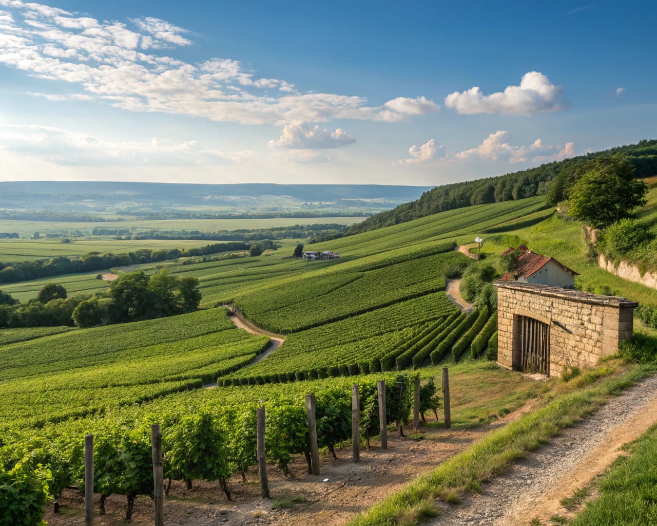 Champagne vineyard landscape